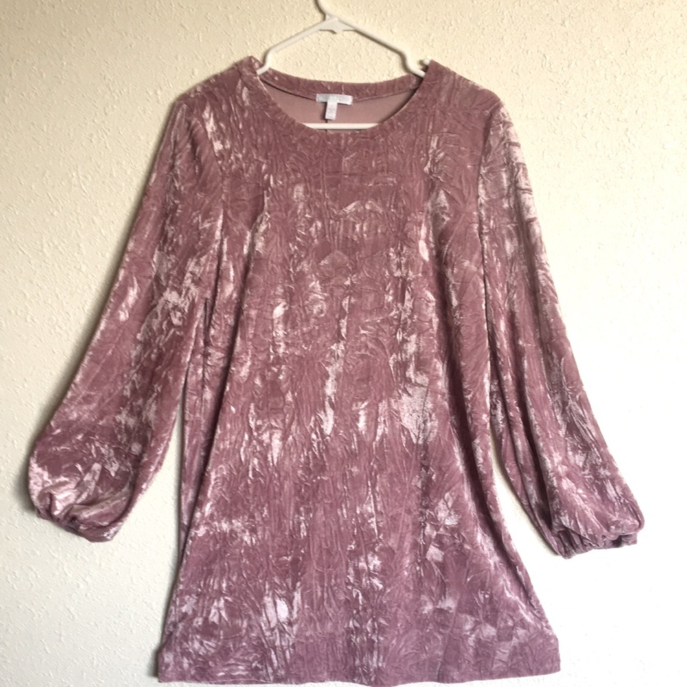 Pink Crushed Velvet mini dress